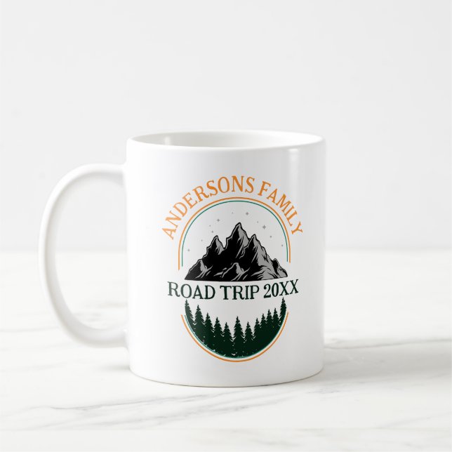 Family Reunion Road Trip Mountain Personalised  Coffee Mug (Left)