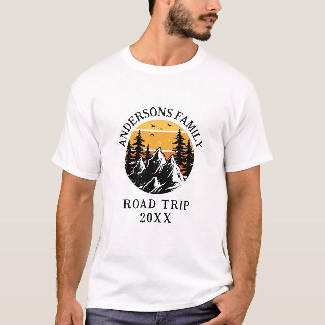 Family Reunion Road Trip Mountain Personalised  T-Shirt (Front)
