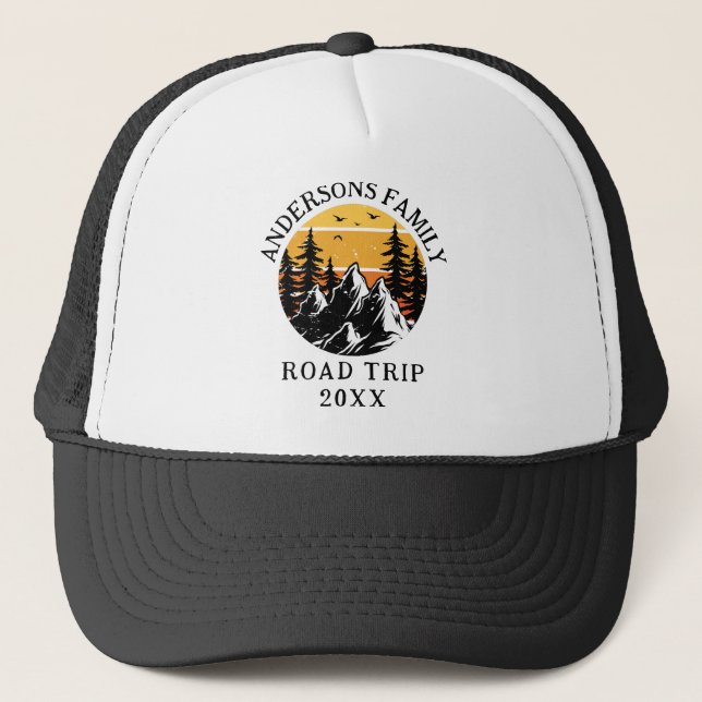 Family Reunion Road Trip Mountain Personalised  Trucker Hat (Front)