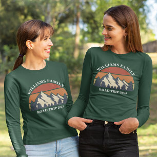 Family Reunion Road Trip Mountain Sunset Custom T-Shirt