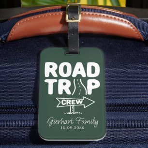 Family Reunion Road Trip Typography Custom Name Luggage Tag