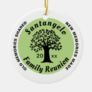 Family Reunion Round Christmas Souvenir Gift Ceramic Ornament