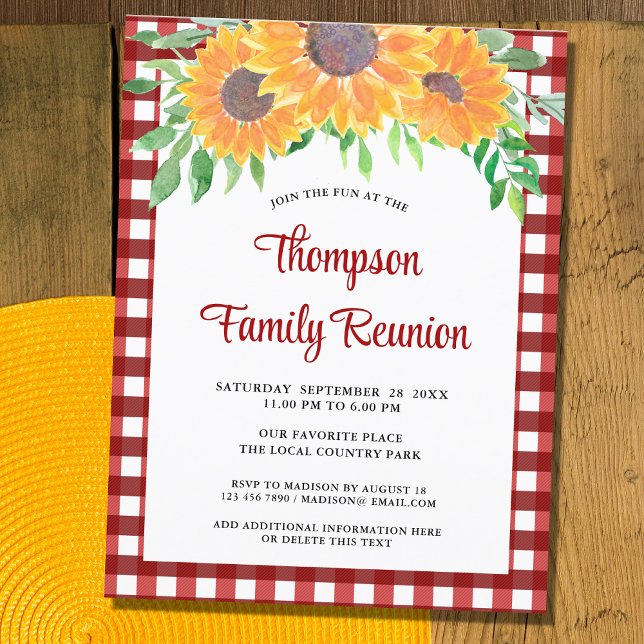 Family Reunion Rustic Floral Invitation Postcard (Creator Uploaded)