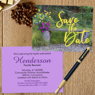 Family Reunion Rustic Floral Photo Save The Date  Announcement Postcard