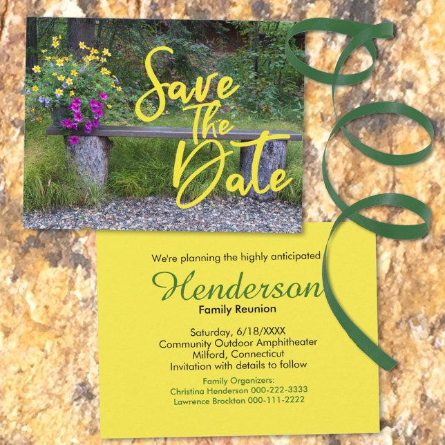 Family Reunion Rustic Floral Replaceable Photo Announcement Postcard (Creator Uploaded)