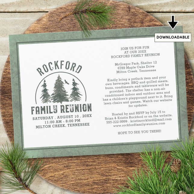 Family Reunion Rustic Forest Trees Invitation (Creator Uploaded)