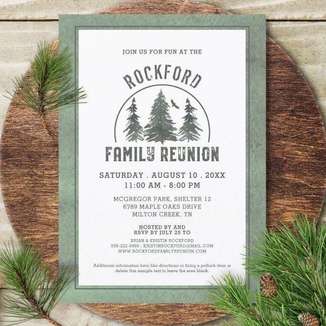 Family Reunion Rustic Forest Trees Invitation (Creator Uploaded)