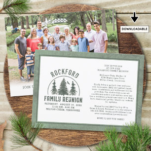 Family Reunion Rustic Forest Trees Photo Invitation
