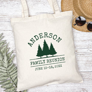 Family Reunion Rustic Pine Trees Tote Bag