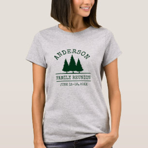 Family Reunion Rustic Pine Trees Women's Grey T-Shirt