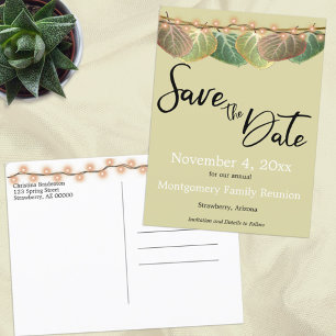 Family Reunion Save The Date Aspen Tree Leaves Announcement Postcard