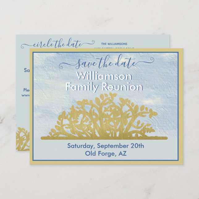 Family Reunion Save the Date Genealogy Tree  Announcement Postcard (Front/Back)