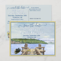 Family Reunion Save the Date Lake Dock QR Code