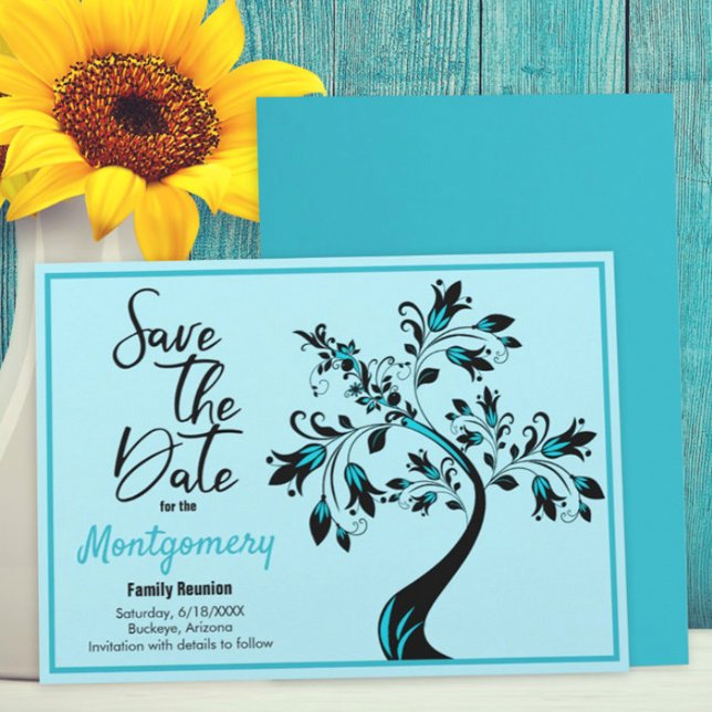 Family Reunion Save The Date Modern Art Tree Announcement (Creator Uploaded)