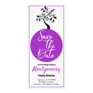 Family Reunion Save The Date Modern Colourful Tree Rack Card