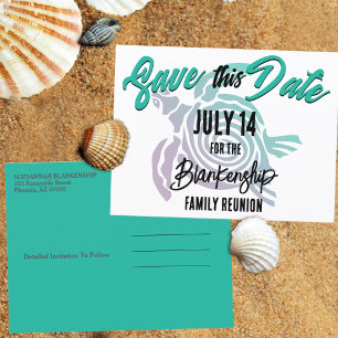 Family Reunion Save The Date Tribal Turtle Art Announcement Postcard