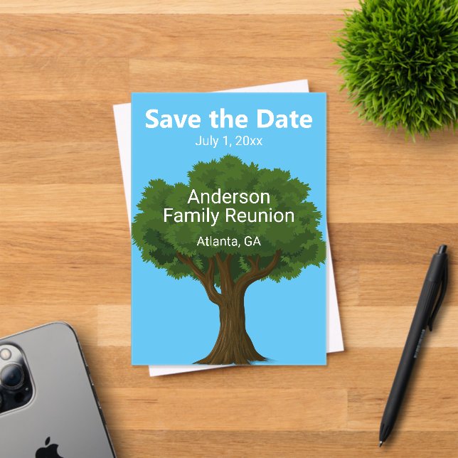 Family Reunion Save the Date with Tree Acrylic Invitations (Insitu (Invitation Card))