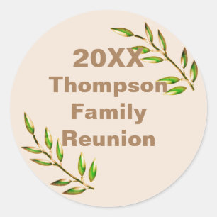 Family Reunion Scrapbook Tree Branch Keepsake Classic Round Sticker