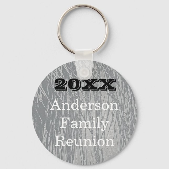 Family Reunion Silver Line Abstract Big Gathering Key Ring (Front)