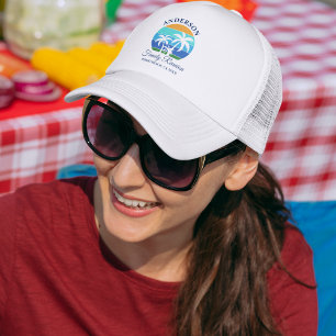 Family Reunion Summer Beach Palm Trees Trucker Hat