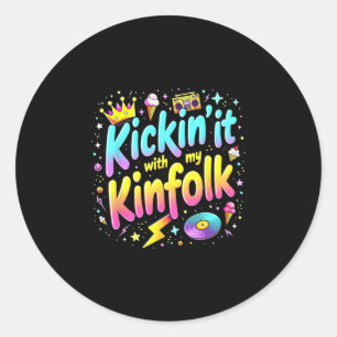 Family Reunion Summer Kickin' It With My Kinfolk F Classic Round Sticker