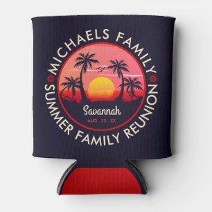 Family Reunion Summer Sunset Beach Palm Tree Can Cooler