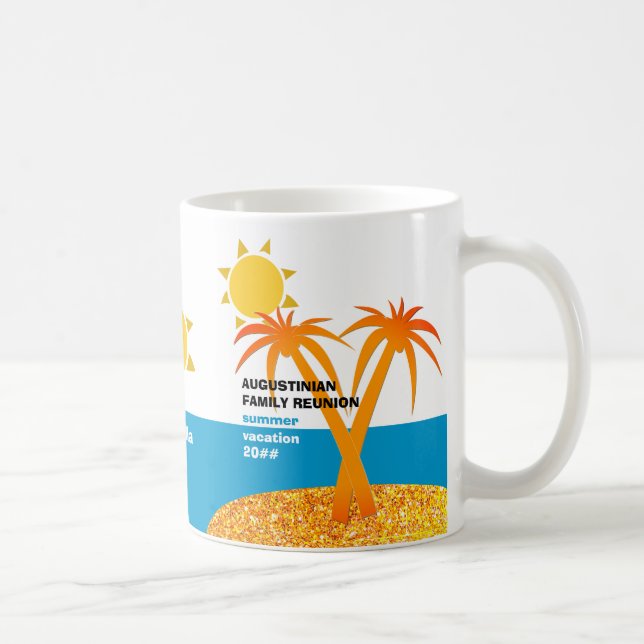 Family Reunion Summer Vacation Monogram Coffee Mug (Right)