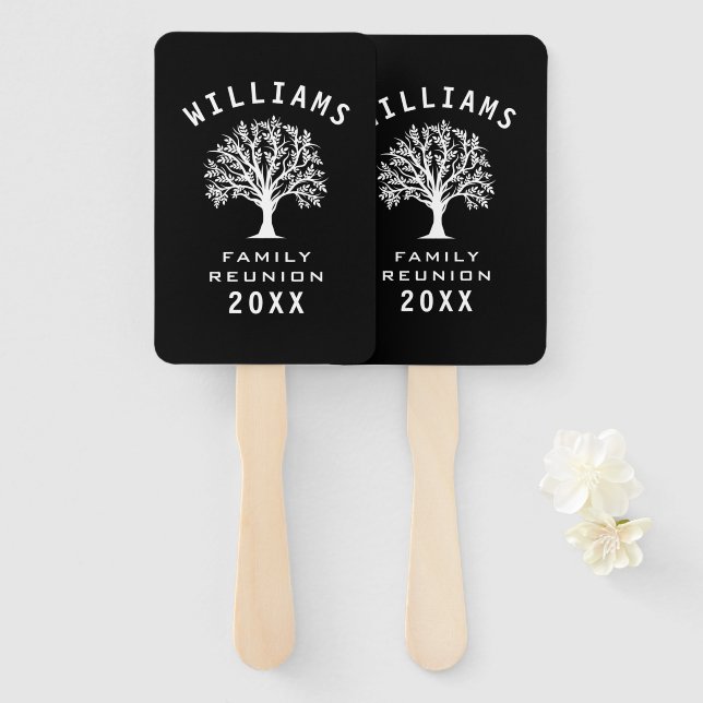Family Reunion Summer Vacation Road Trip Cool Tree Hand Fan (Front and Back)