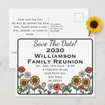 Family Reunion Sunflower Save The Date