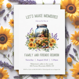 Family Reunion Sunflowers Lavender Invitation
