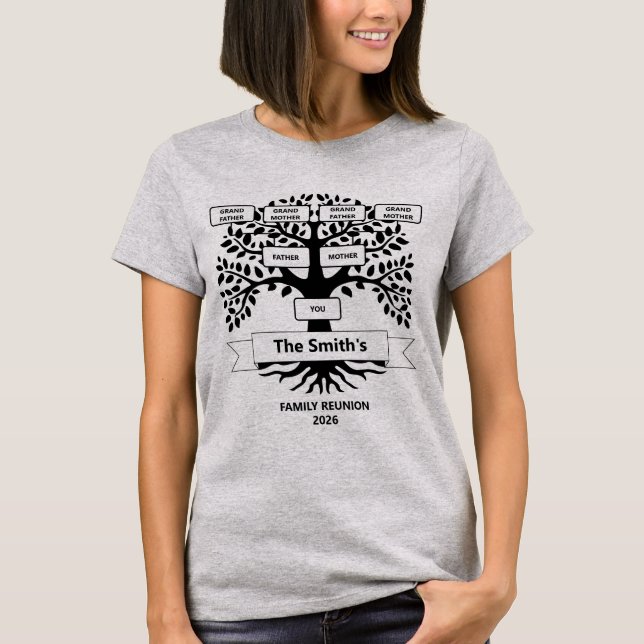 Family Reunion T-Shirt with Custom Family Tree (Front)