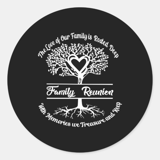 Family Reunion The Love Of Our Family Classic Round Sticker (Front)