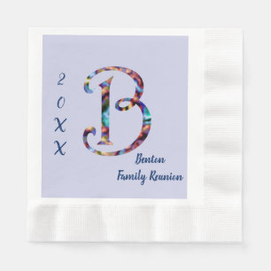 Family Reunion Tie-dye Letter B Monogram Gathering Napkin