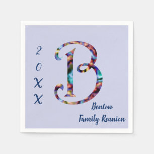 Family Reunion Tie-dye Letter B Monogram Gathering Napkin