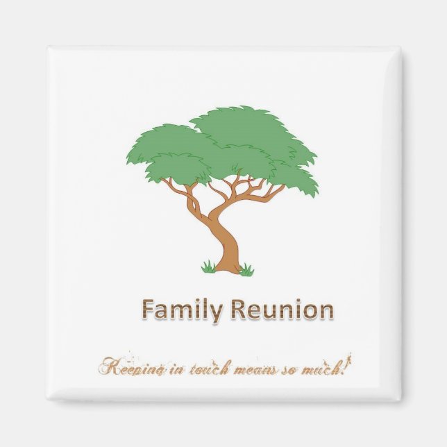 Family Reunion Tree - 2" Square Magnet (Front)