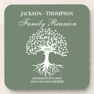 Family reunion tree coaster