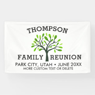 Family Reunion Tree Custom Name Location Date Banner
