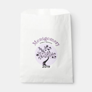 Family Reunion Trendy Purple Tree Artwork Favour Bag