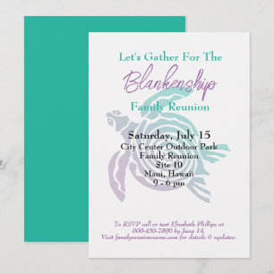 Family Reunion Tribal Art Turtle Single Day Event Invitation