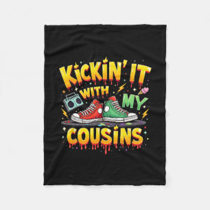 Family Reunion Trip Black Cousins Kickin’ It With  Fleece Blanket