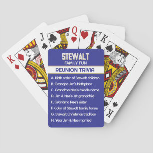 Family Reunion Trivia! Fun Custom  Playing Cards