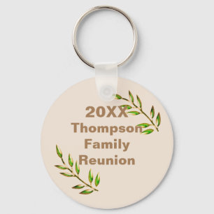 Family Reunion Vibrant Green Tree Branch Keepsake Key Ring