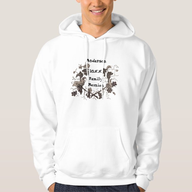 Family Reunion Vintage Grape Vine Frame Event Hoodie (Front)