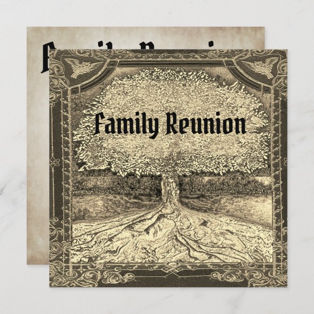 Family Reunion Vintage Look Invitation (Front/Back)