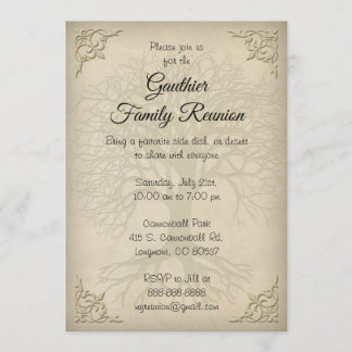 Family Reunion Vintage Tree Invitation