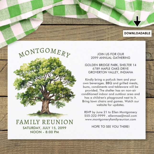 Family Reunion Watercolor Tree Invitation (Creator Uploaded)