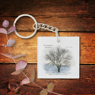 Family Reunion Watercolor Tree Party Favours Key Ring