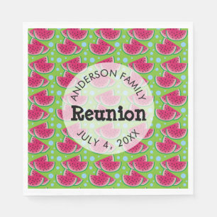 Family Reunion Watermelon Background Napkin