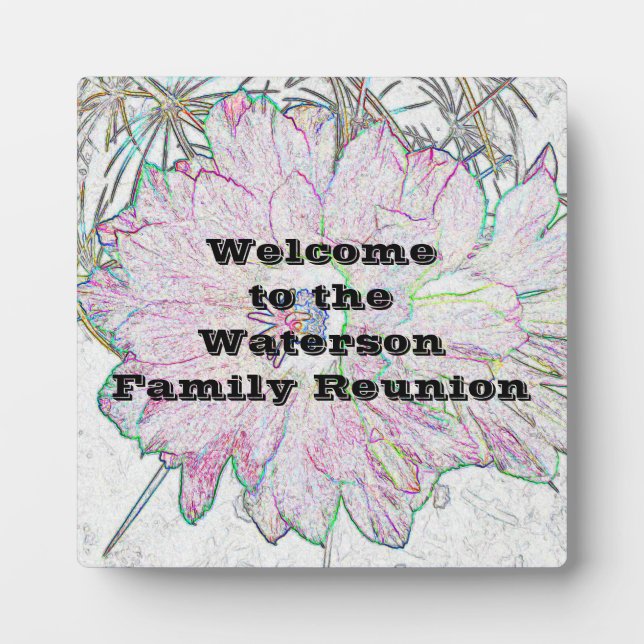 Family Reunion Welcome Artistic Flower Floral Plaque (Front)