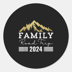 Family Road Trip 2024 Rv Camping Summer Vacation M Classic Round Sticker